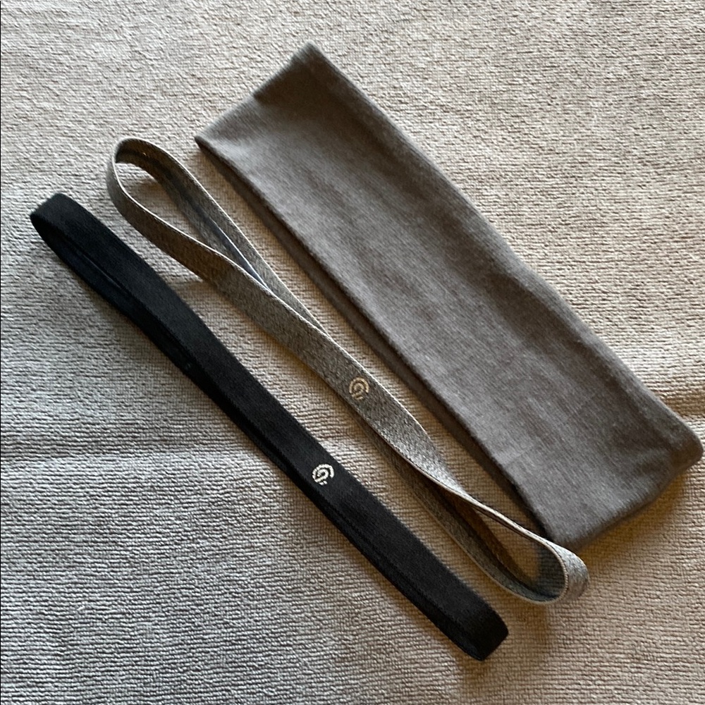 Gray and Black Headband Set
